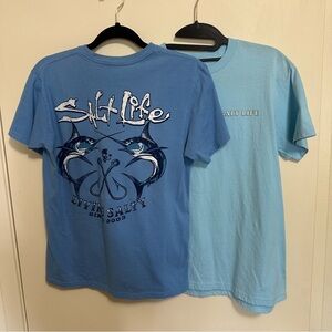 2- Salt Life brand short sleeved t-shirts ADULT SMALL
